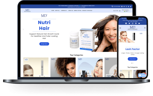 MD Beauty and Wellness eCommerce Website
